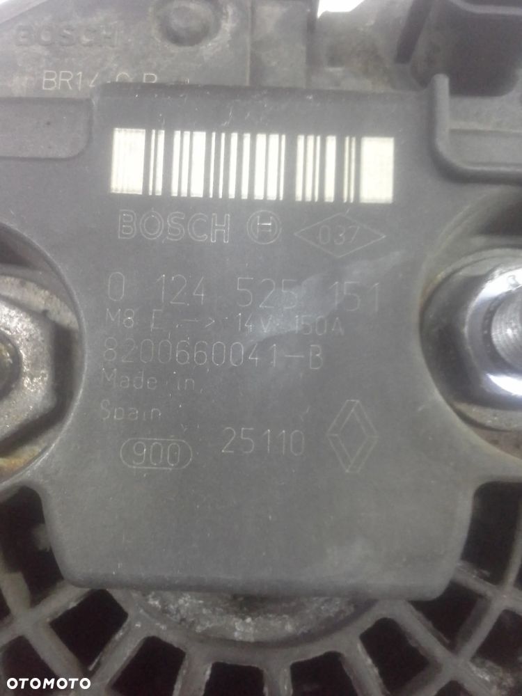 Renault Scenic III 1.9 DCi alternator Bosch 0124525151 8200660041B 150 Amper - 10
