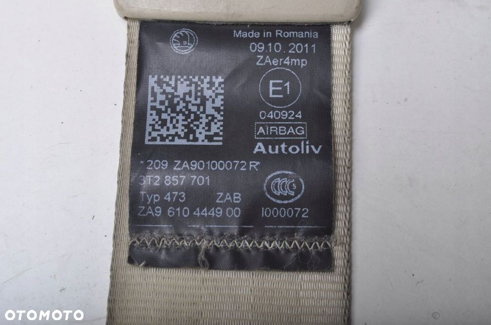 SKODA SUPERB II PAS LEWY PRZÓD PRZEDNI 3T2857701 - 5