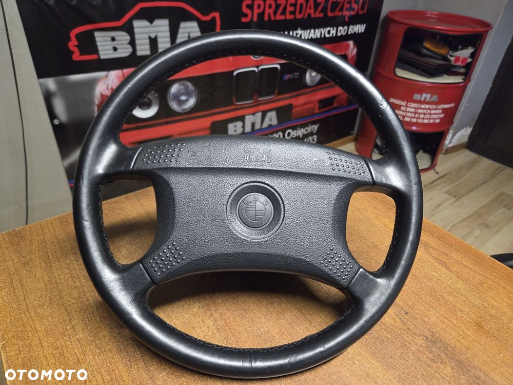 BMW E30 E34 E24 E32 Kierownica z AirBag Czarna Skóra Oryginał Mtechnik