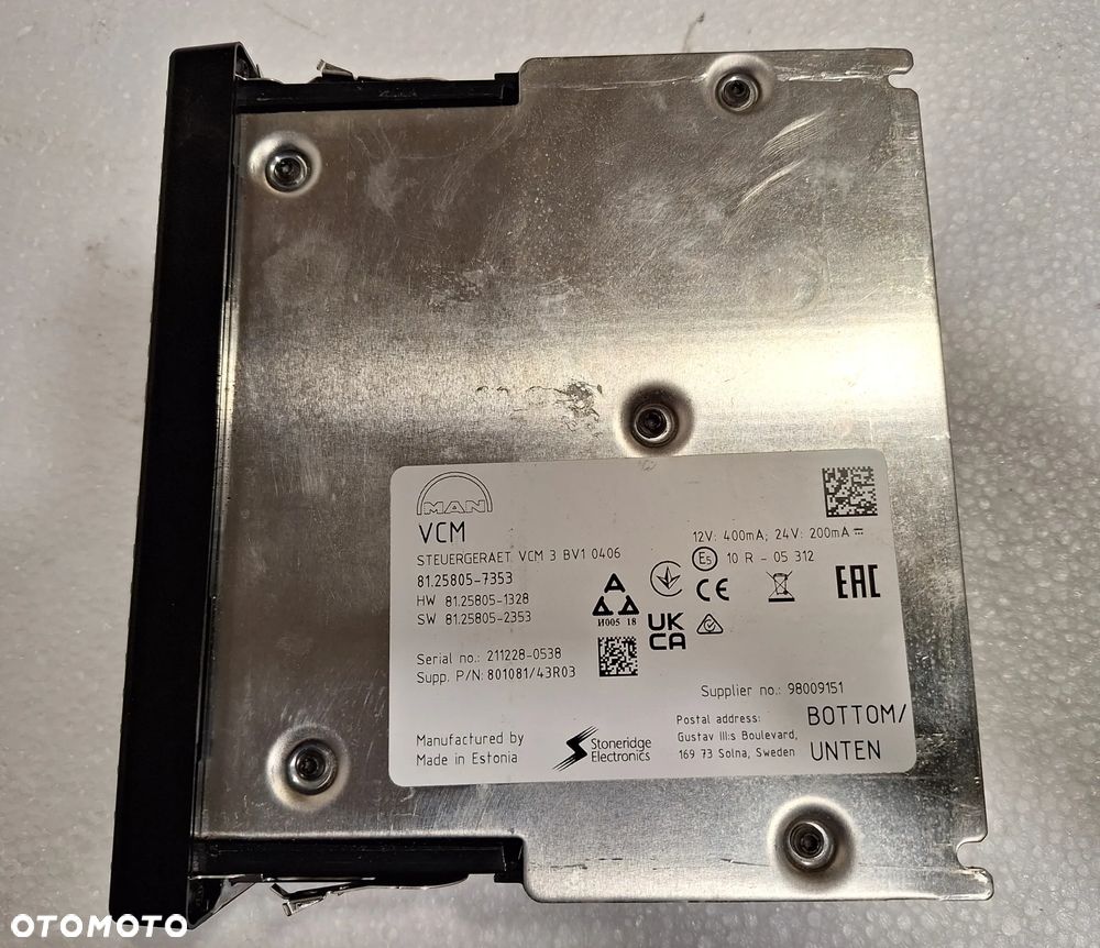 APARAT STERUJĄCY / STEROWNIK / KOMPUTER VCM MAN TGX TGS 81.25805-7353 - 2