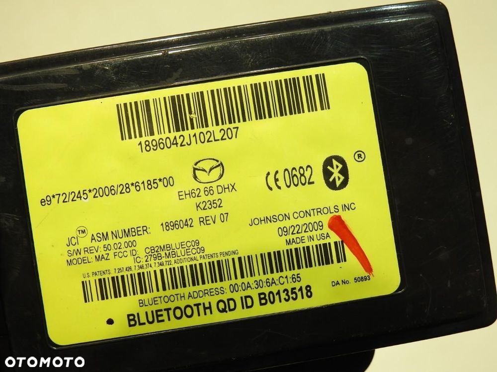 MODUŁ STEROWNIK BLUETOOTH MAZDA CX-7 2.2 MZR CD EH6266DHX K2352 - 6