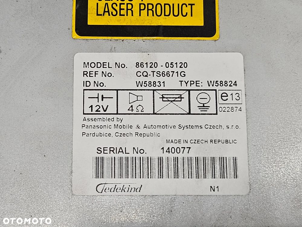 Toyota Avensis T25 radio 86120-05120 W58824 - 3