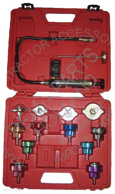 Tester presiune radiator racire motor, pompa cu manometru, termometru, adaptori radiator apa - 1