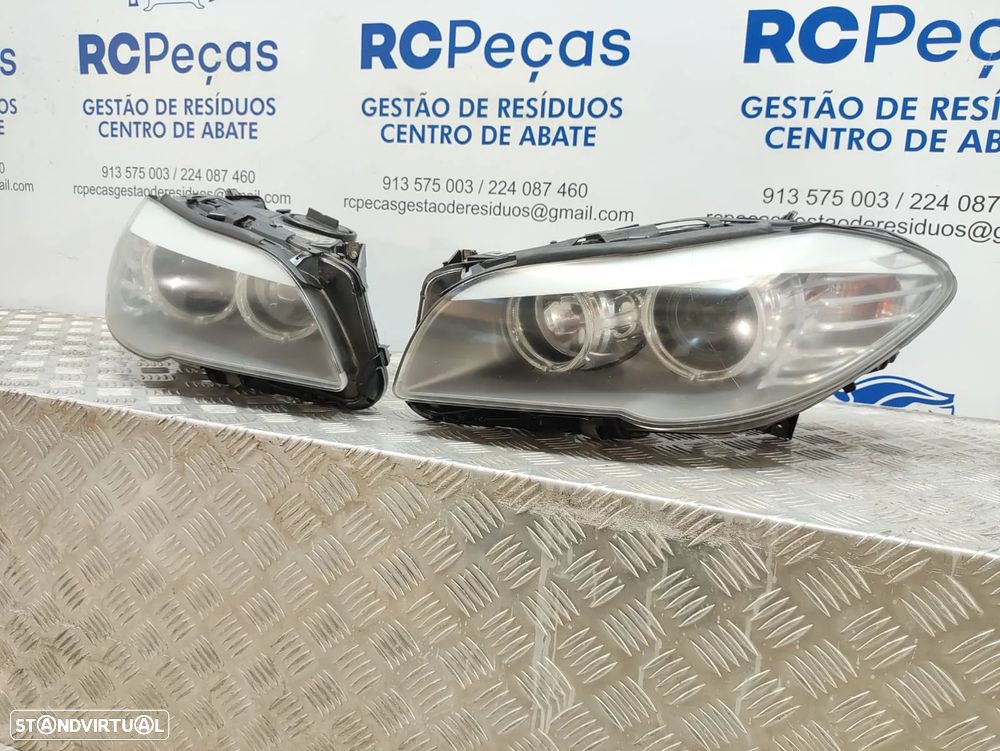 Conjunto Oticas Farois Frontal Frente Esquerda Halogenio Original BMW Serie 5 F10 Sedan Carro F11 Touring Carro 2011 a 2017 - 2