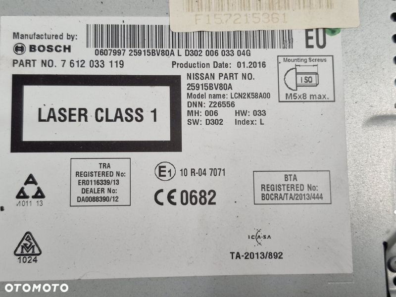 nissan juke f15 i 1 lift radio fabryczne nawigacja wyświetlacz 25915bv80a - 6