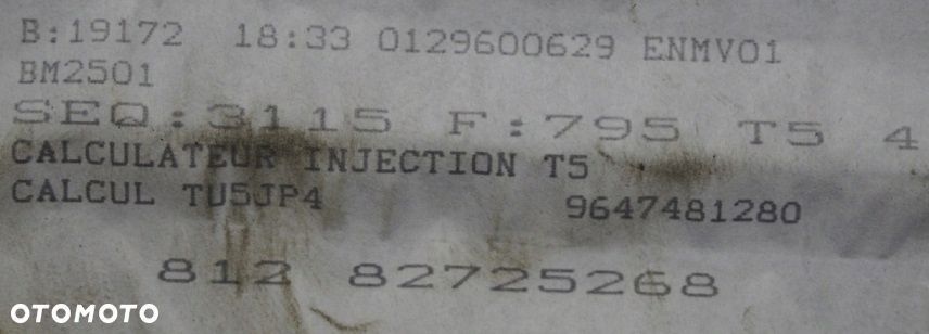 komputer / sterownik silnika peugeot 307 1.6 16v 9647481280 0261207474 - 5