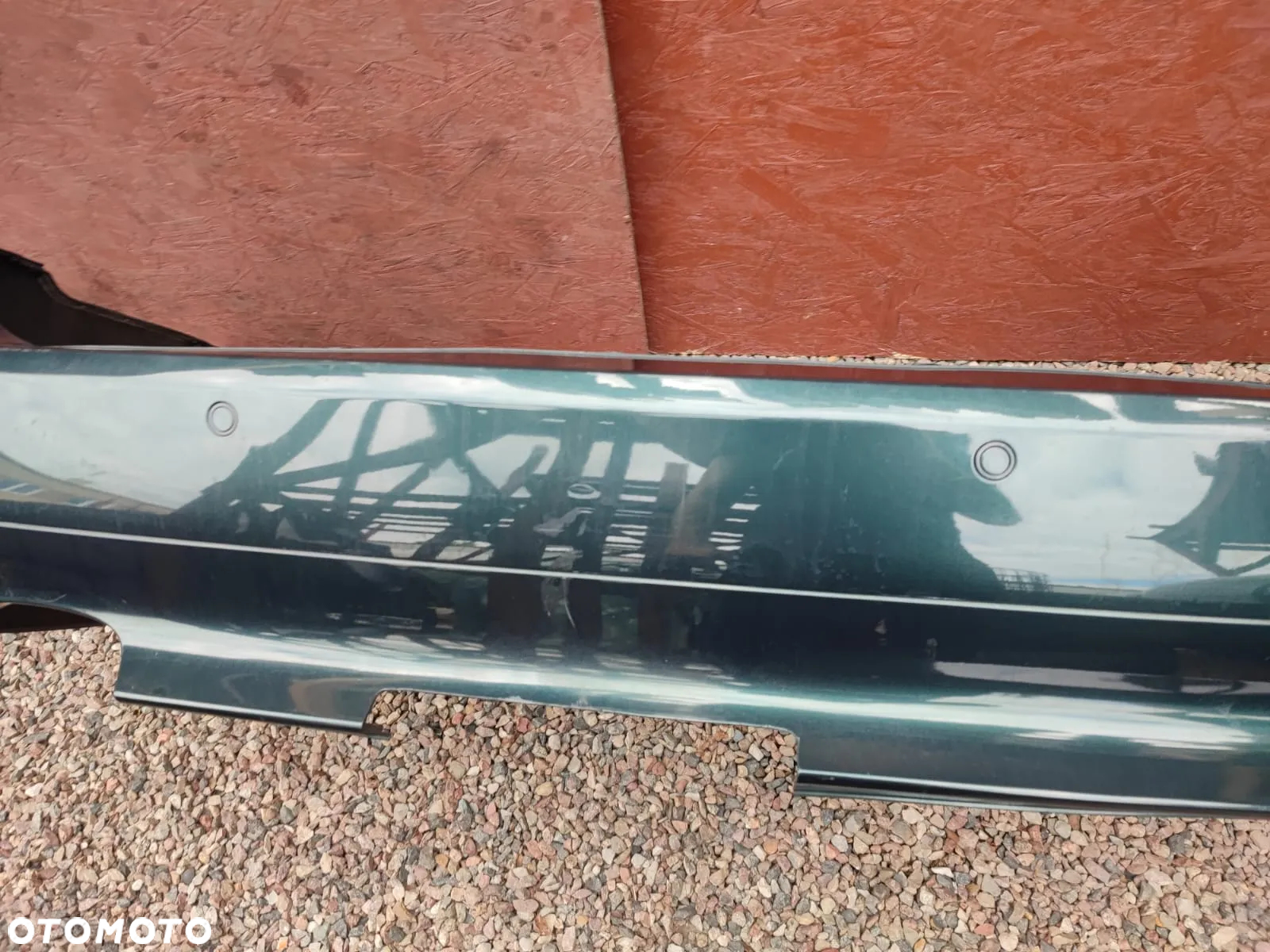 BMW E61. ORYGINALNY KOMPLETNY ZDERZAK TYŁ + CZUJNIK PDC POD HAK WESTFALIA, W KOL. TIEFGRUEN METALLIC O KODZIE LAK. A43 O NR: 0 306 983 OEM. W DOBRYM STANIE. - 6