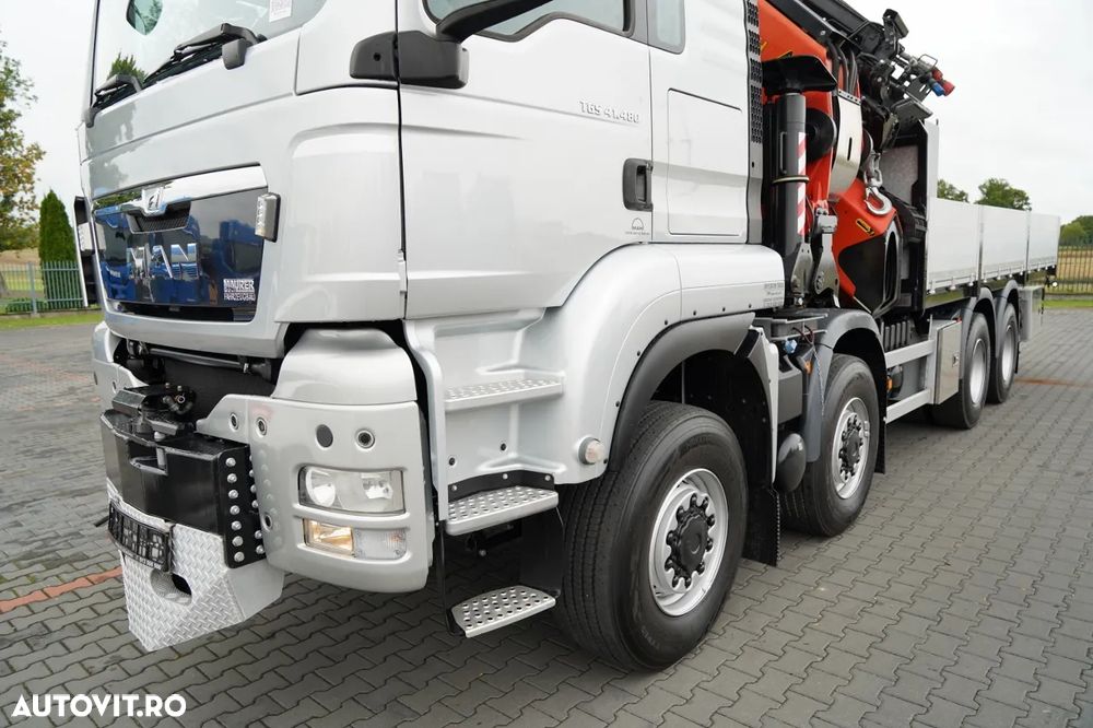 MAN TGS 41.480 / 8X6 / CUTIE + HDS PALFINGER PK 92002-SH F + FLY JIB 170 E / REACH 34 M / ÎNCĂRCARE MAX. 26.000 KG / RADIOCOMANDĂ / 5 SUPORTURI / 7 FUNCȚII / FULL SERVICE MAN / FULLINGER - 13