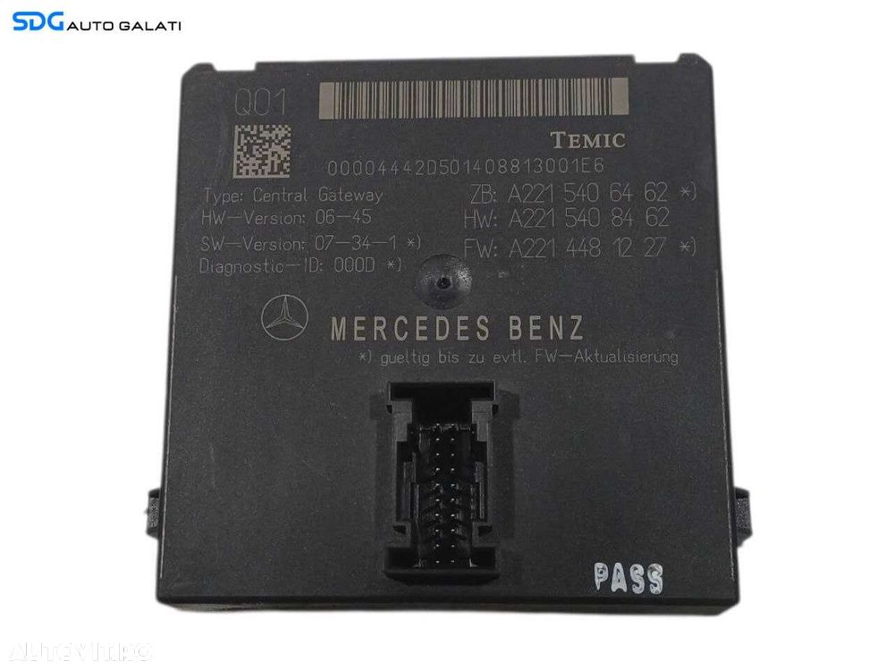 Unitate Modul Calculator CAN Gateway Mercedes Clasa S Class W221 2004 - 2013 Cod A2215406462 A2215408462 A2214481227 [L6775] - 3