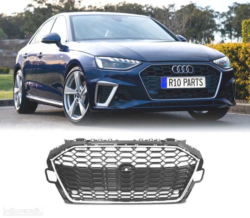 GRELHA AUDI A4 B9 20- LOOK S LINE PRETO CROMADO - 1