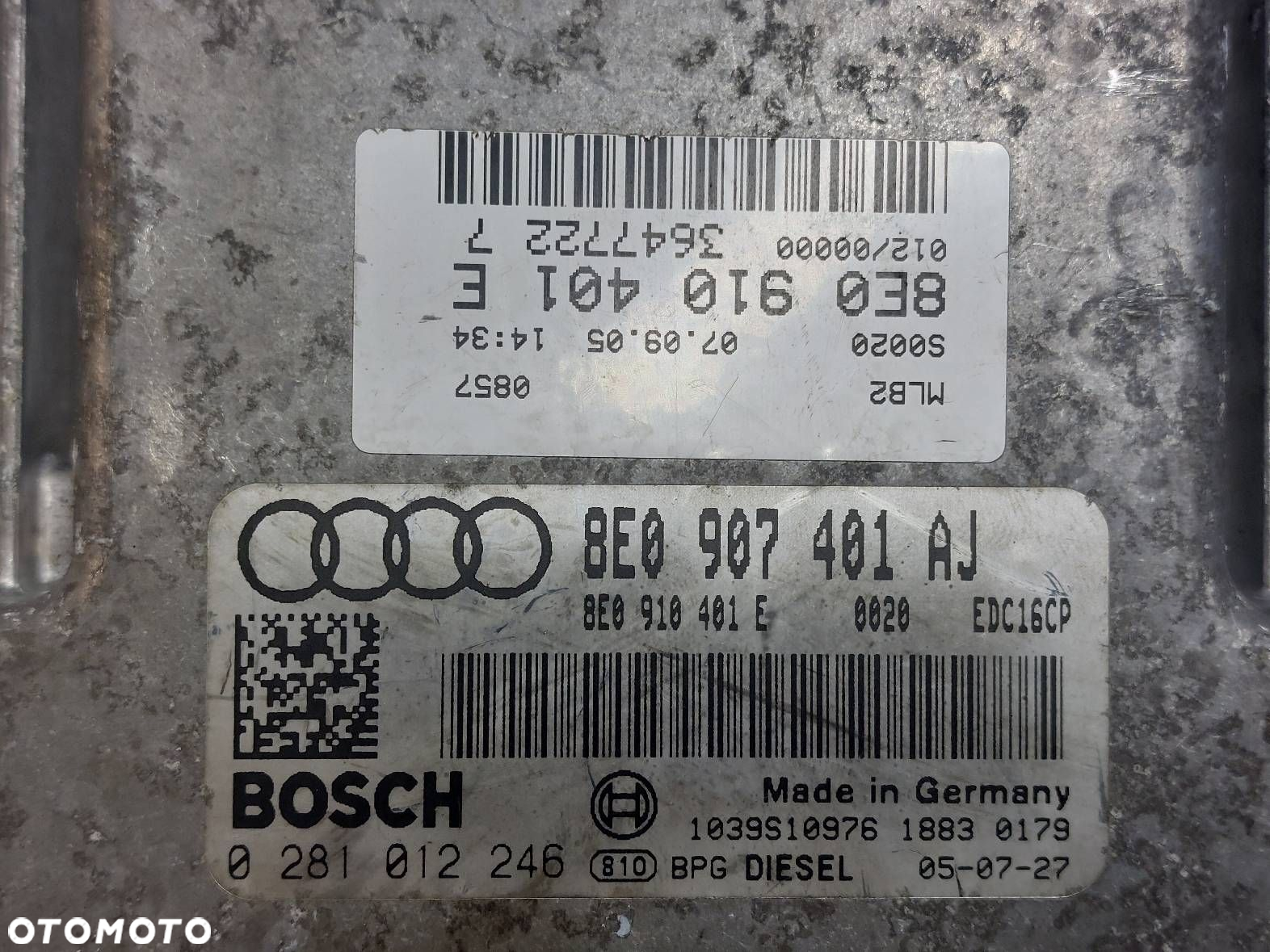ZESTAW STARTOWY AUDI A4 B7 3.0 TDI AUTOMAT 8E0907401AJ 8E0910401E - 2