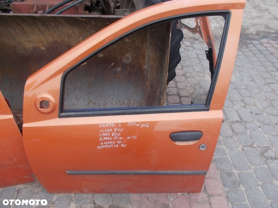 DRZWI FIAT PUNTO II 2 LEWY PRZÓD 5D SZYBA PODNOSNIK ZAMEK KLAMKA SZYBA PODNOSNIK OGRANICZNIK LISTWA - 1