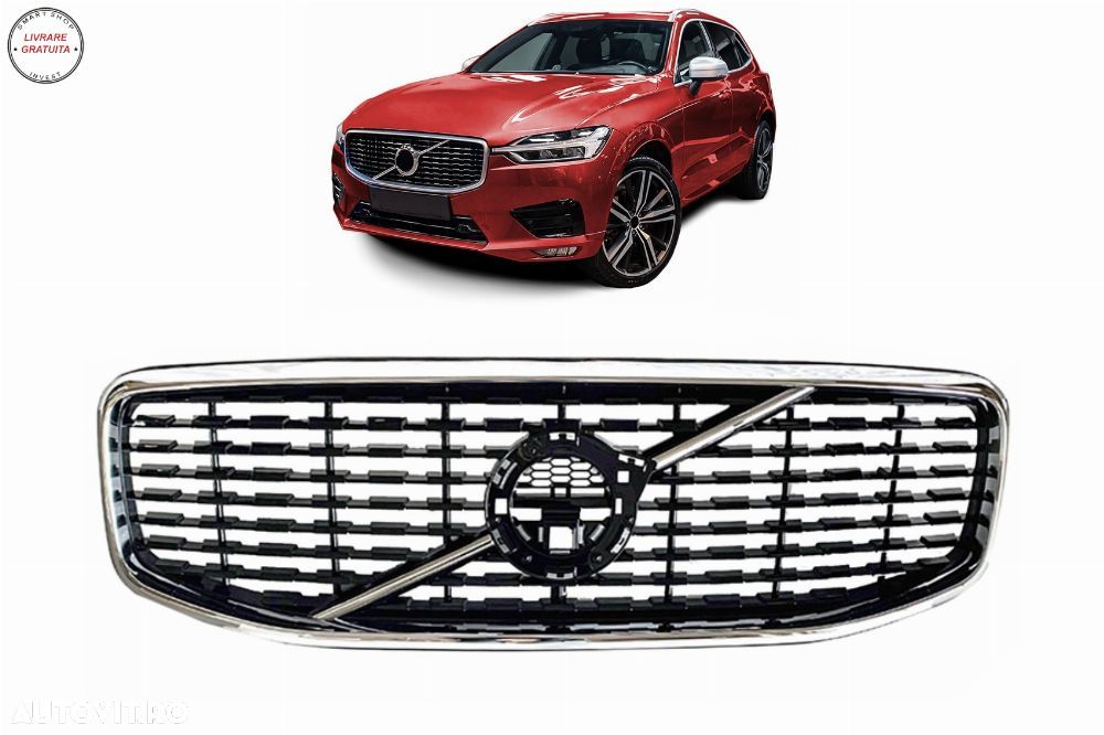 Grila Centrala Volvo XC60 II (2017-2021) Negru Lucios- livrare gratuita - 1