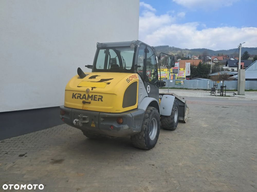 Kramer 5095 ładowarka kołowa 4 koła skrętne 2017r silnik turbo Kohler 75KM hydrauliczne szybkozłącze szufla / łyżka + widły 1200mm 2850 MTG 4x4 oświetlenie waga 5 ok ton jazda szybka wolna 5075 5085 850 750 JCB 406 407 Wacker Neuson WL52 / WL60 Caterpillar 906 / 907 908 Volvo L30 L35 - 7