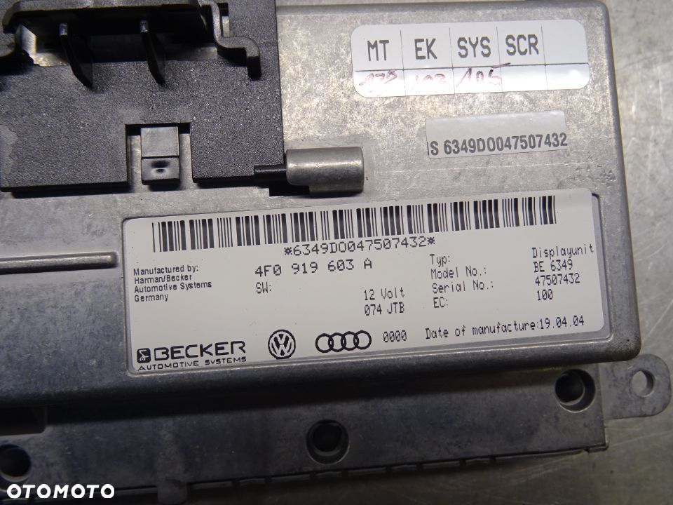 AUDI A6 C6 04-07 3.2FSI SEDAN EKRAN WYŚWIETLACZ 4F0919603A - 3