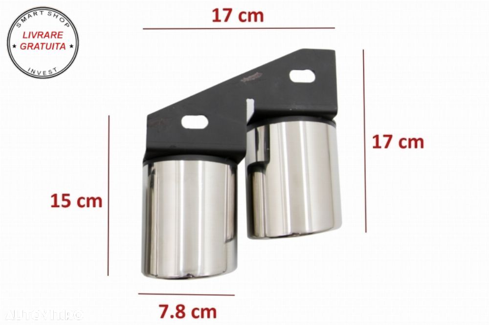 Difuzor Bara Spate cu Ornamente Evacuare Audi A4 B9 8W S-line (2016-2018) Sedan Av- livrare gratuita - 12