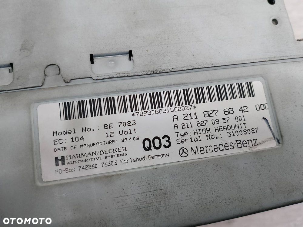RADIO CD NAVI MERCEDES-BENZ W211 2118276842 - 2