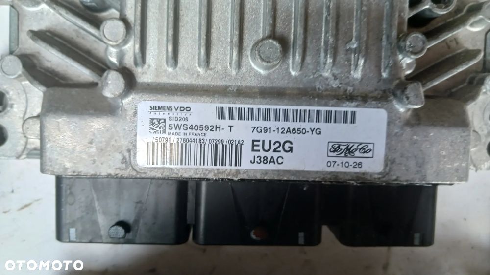 Zestaw startowy silnika Ford Mondeo Mk4 1,8 Tdci 2.0 D 7G91-12A650-YG 5WS40592H-T sterownik silnika stacyjka wkładka kluczyk - 2