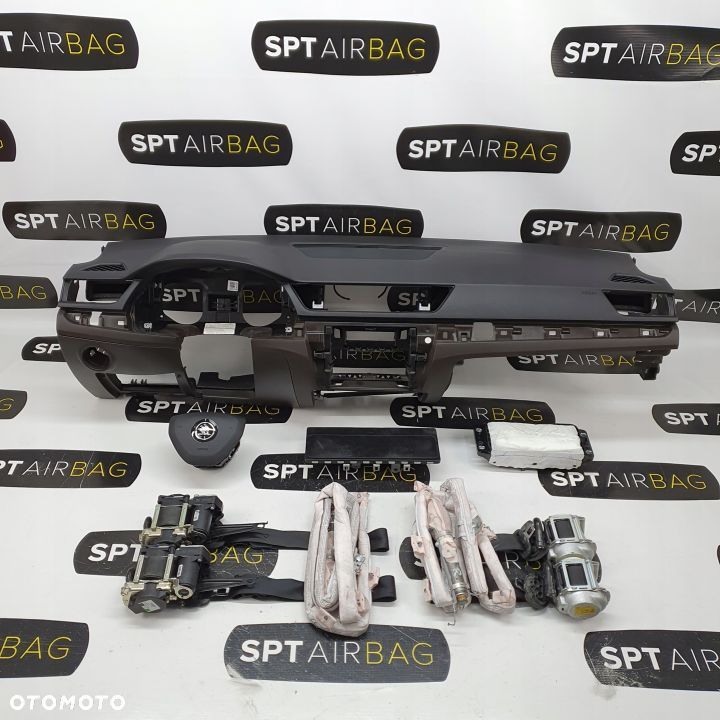 SKODA SUPERB III 3 DESKA ROZDZIELCZA KONSOLA KOKPIT PULPIT PODUSZKI AIRBAG AIR BAG PASY KURTYNY KIT SET - 1