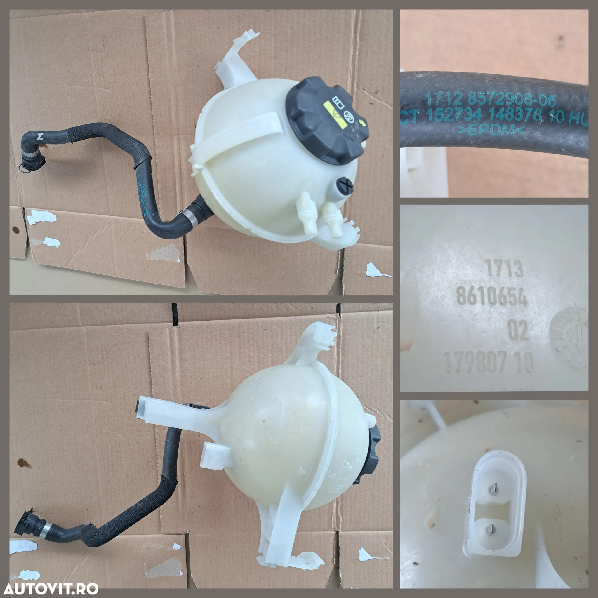 Ansamblu motoras stergatoare amortizor balama capota punte borna plus vas expansiune furtun lichid racire originale bmw G30 G11 G12 G14 - 7