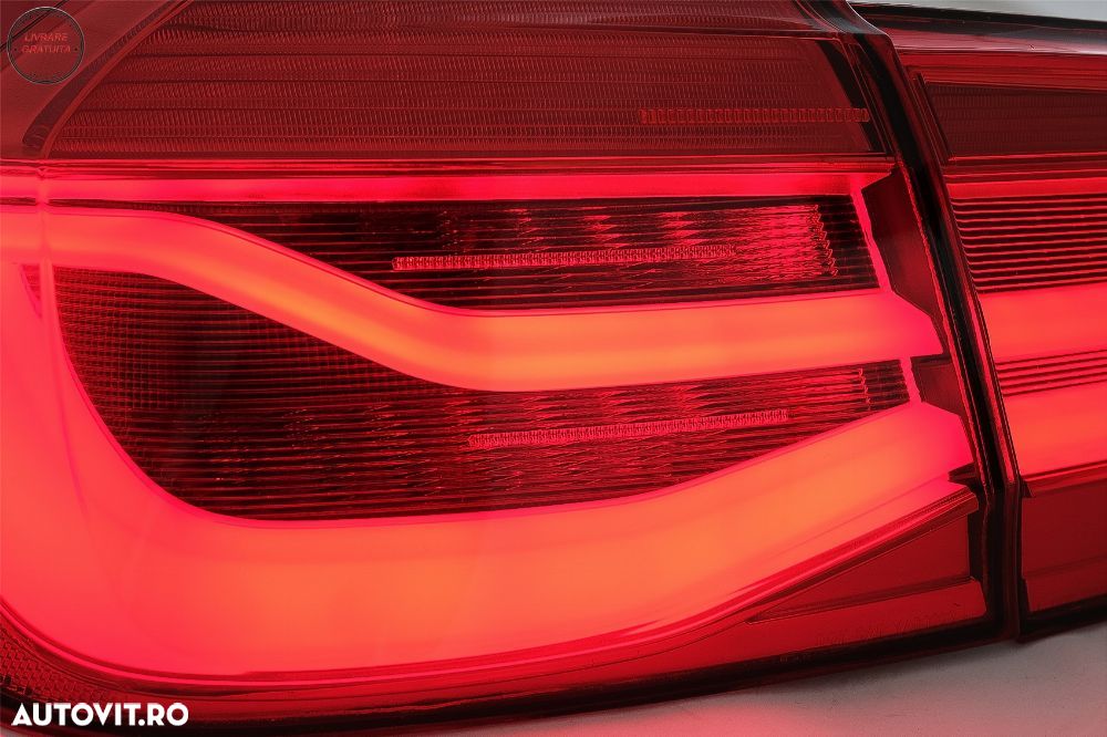 Stopuri LED BMW Seria 3 F30 (2011-2019) Rosu Clar LCI Design cu Semnal Dinamic Sec- livrare gratuita - 4