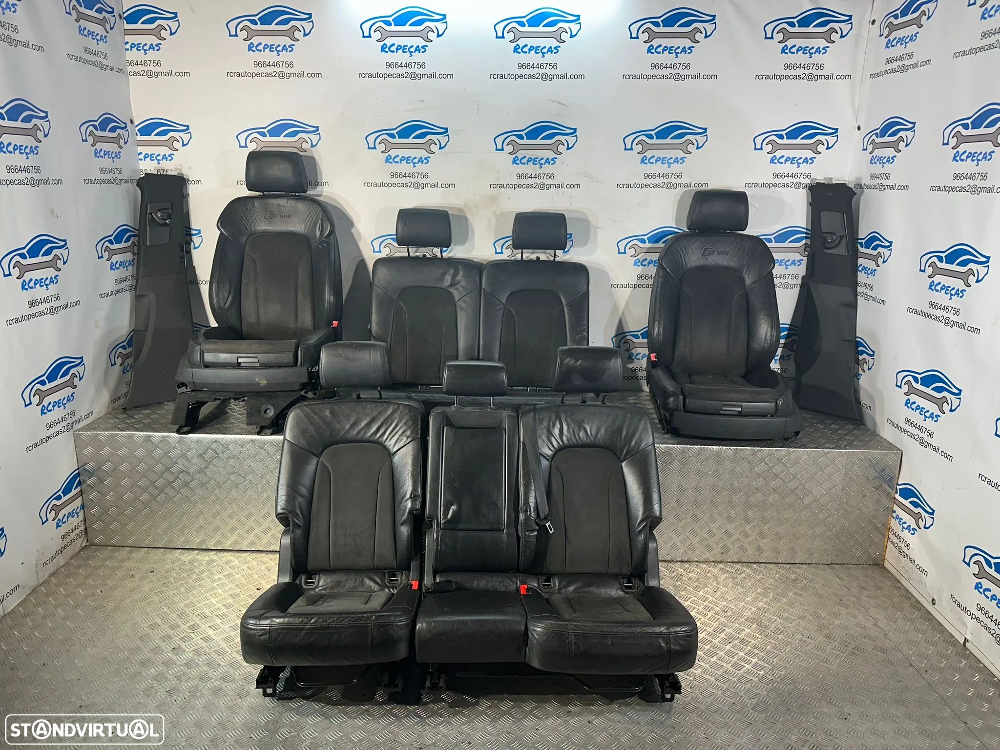Conjunto Bancos Em Pele 7 Lugares Audi Q7 4L Airbag Elétricos Aquecidos 2004 - 2015 - 1