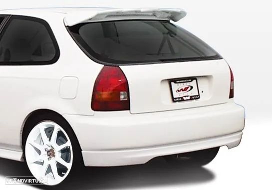 Kit completo TYPE R LOOK para Honda civic 96-98 OU 99-01 3 portas / hatchback em plástico (para-choques frontal sem frisos + traseiro sem frisos + lip frontal + traseiro + aileron + grelha) - 3