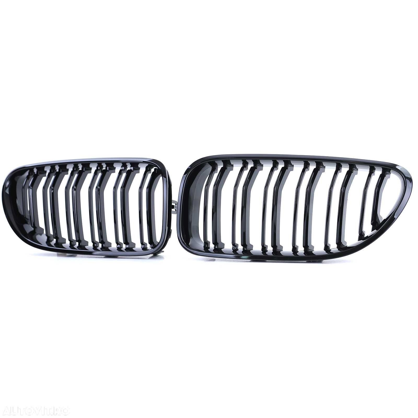 Grile Nari Duble M Look BMW Seria 6 F06 F12 F13, Negru Lucios M6 Sport - 5