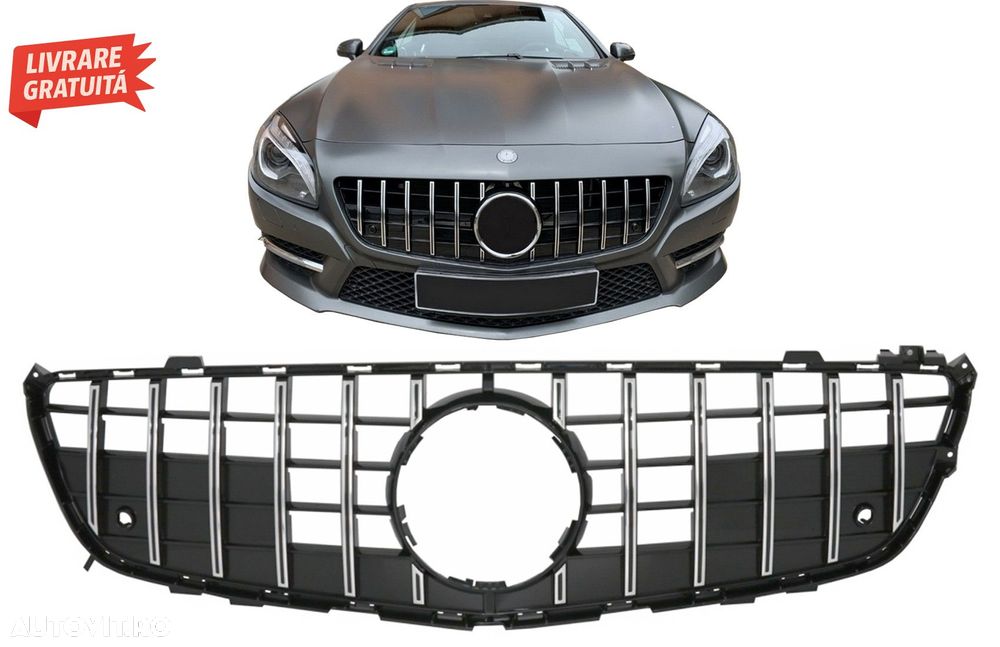 Grila Centrala Mercedes SL-Class R231 (2012-2016) GT-R Panamericana Design Negru /- livrare gratuita - 8