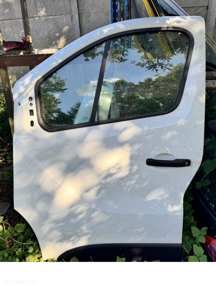 RENAULT TRAFIC III 14- DRZWI LEWE PRZÓD BIAŁE KOMPLETNE SZYBA ZAMEK PODNOŚNIK OPEL VIVARO B