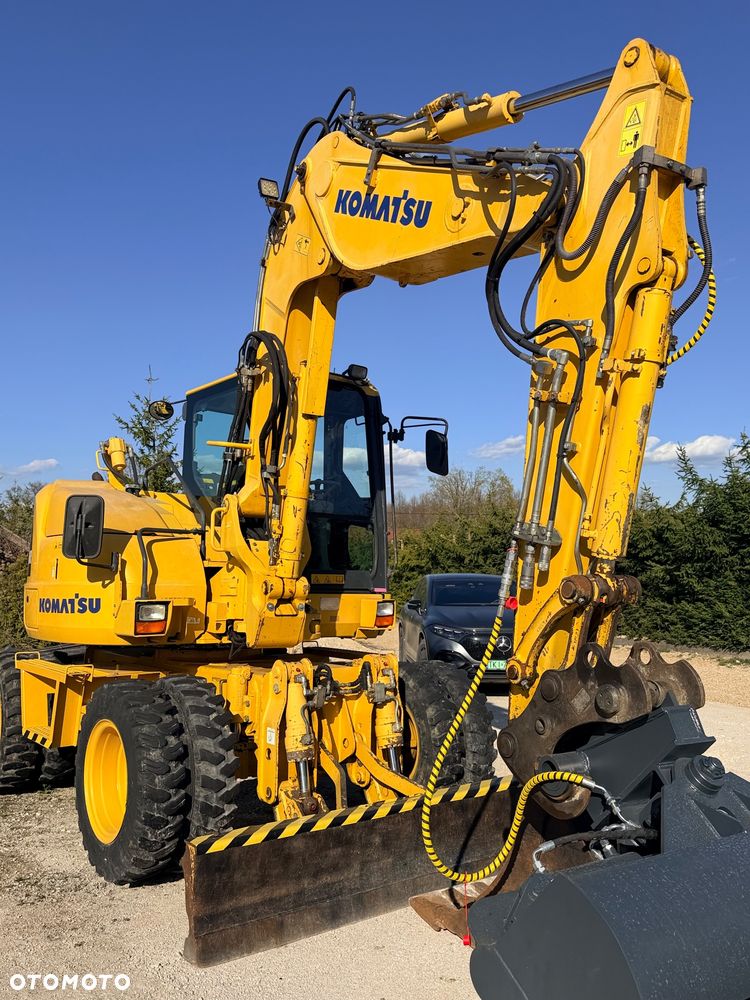 Komatsu Koparka kołowa KOMATU PW98MR-8 10ton 4x4x4 ośki skrętne Ramię 3x łamane BEZ DPF i ADBLUE 4 cyl dodatkowe wyjścia hydr Pług Podpory  2012 szybka zwinna Prosto z importu 1 właściciel Cat TEREX Liebherr Wacker Pw 98 Mr 8 11 - 5