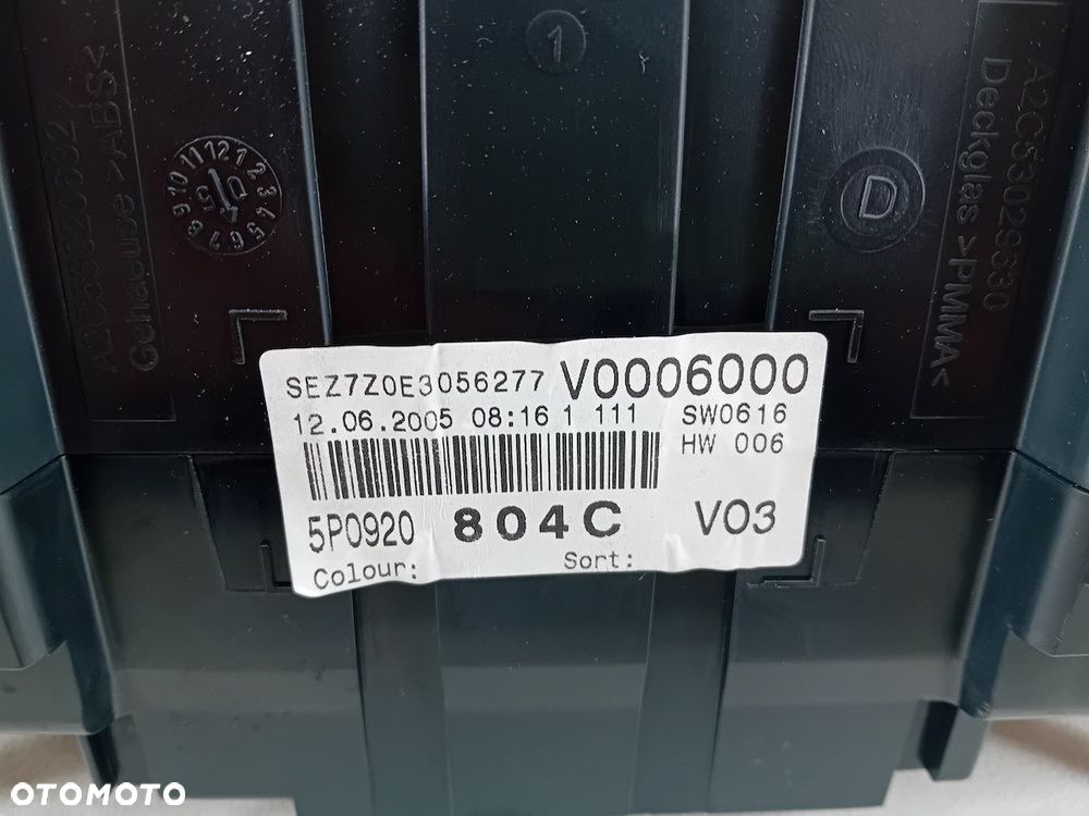 LICZNIK SEAT ALTEA 5P0920804C 1.9 TDI - 6