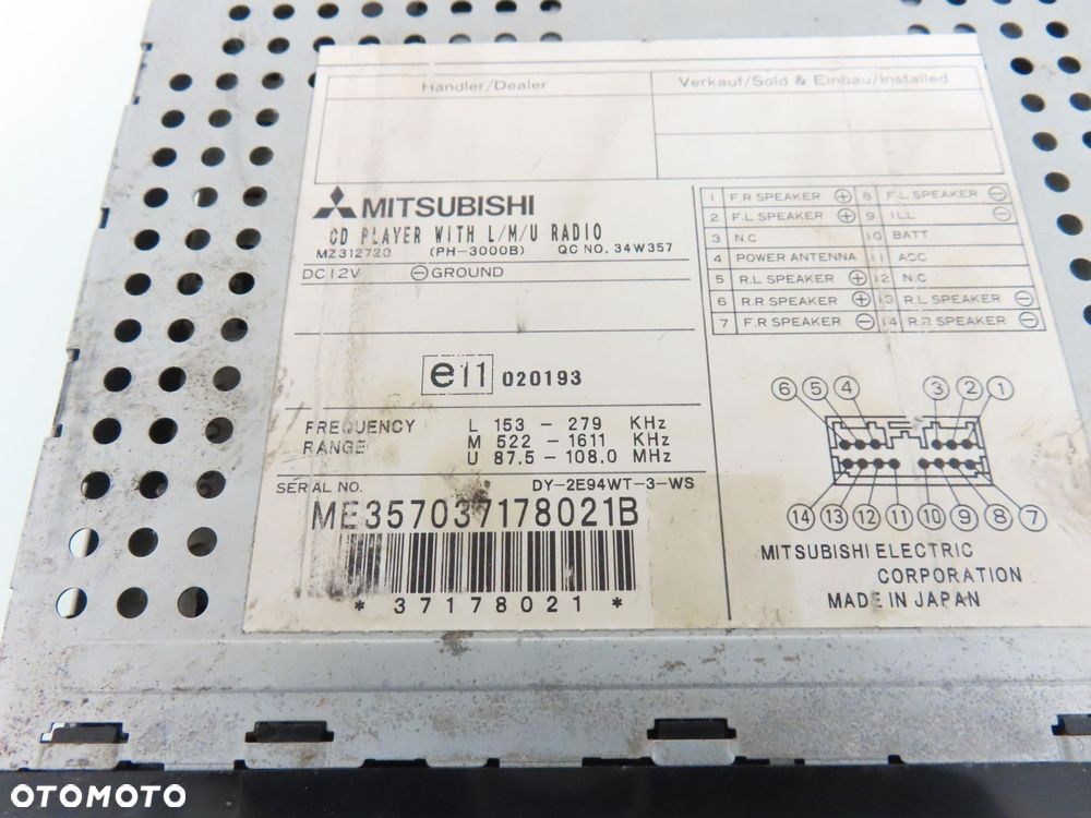 RADIO MITSUBISHI CARISMA MZ312720 - 4