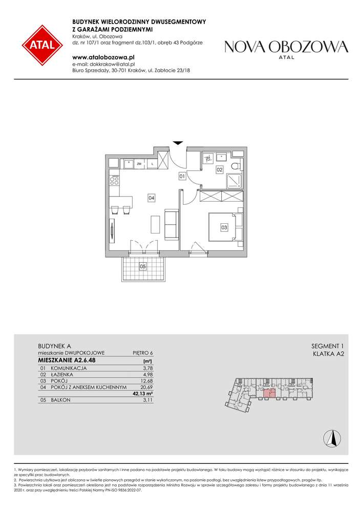 2-pokojowe mieszkanie 42m2 + balkon Bez Prowizji - Pełny obrazek: 2/14