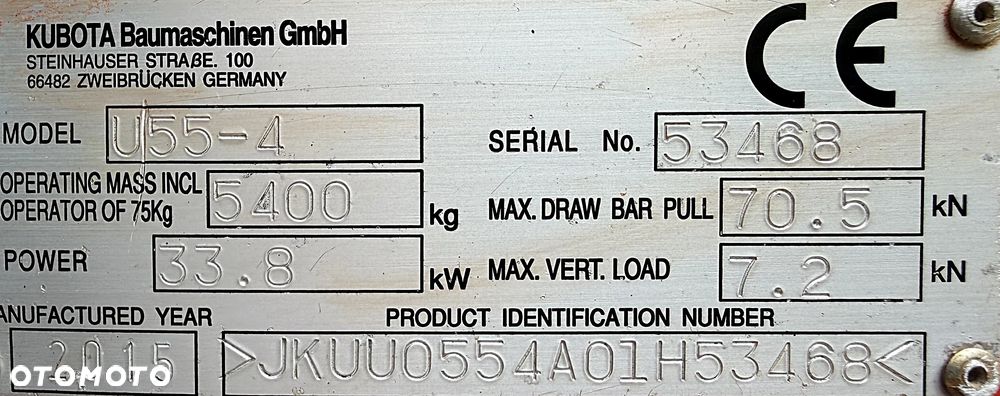Kubota U55-4. koparka Gąsienicowa 5,5 tony. 2016 rok. 3700 mtg! KLIMATYZACJA. Długie ramie plus! 3sekcje Hydrauliczne. zamki na tłokach. Koparka Jak nówka sztuka. Zadbana zero zużycia. Z gospodarstwa Norweskiego. Zmiana łyżek Hydrauliczna. LENHOFF. Ani deka luzów wycieków. Szybka wolna jazda. Gąski perfekt stan. OKAZJA TANIO. Aktualna Dekra. Po serwisach eksploatacyjnych. Mocny silnik Kubota 4 cylindry! Zamki na tłokach. Nagłośnienie Wielka Okazja - 11