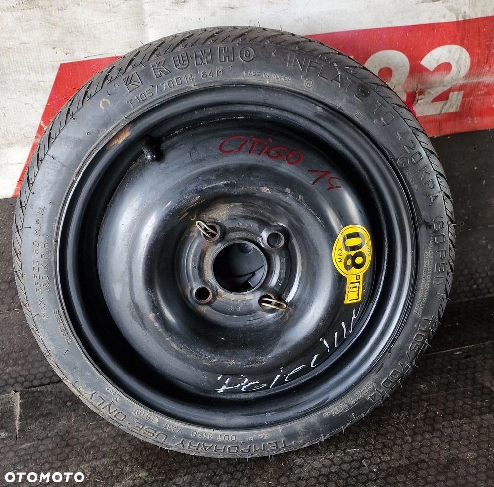KOŁO DOJAZDOWE 14" 4x100 ET 49 SKODA CITIGO - 1