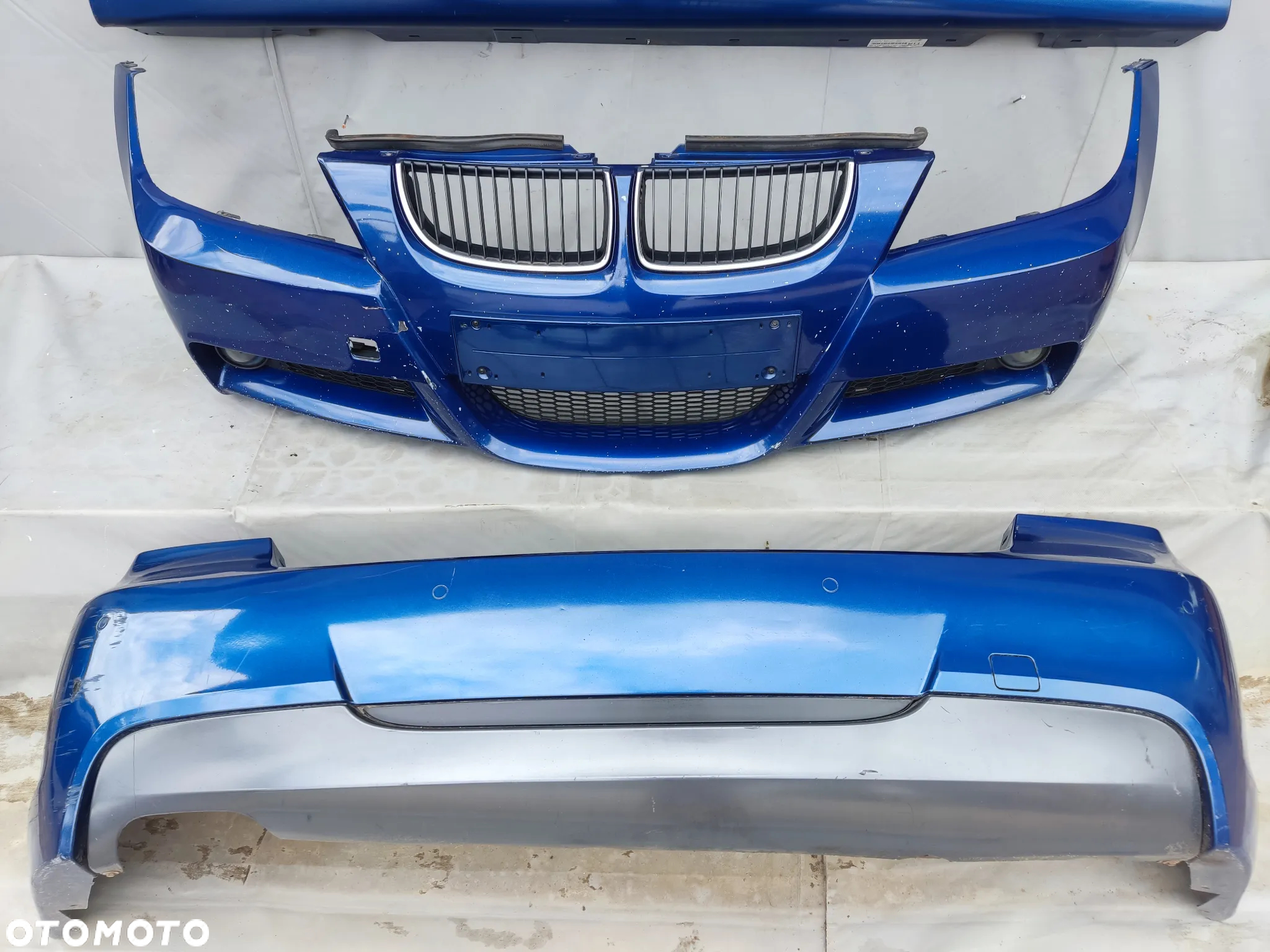 BMW E90 MPAKIET ZDERZAK PRZEDNI TYLNY LISTWY PROGOWE PRÓG PDC KOMPLET LEMANS BLAU - 2