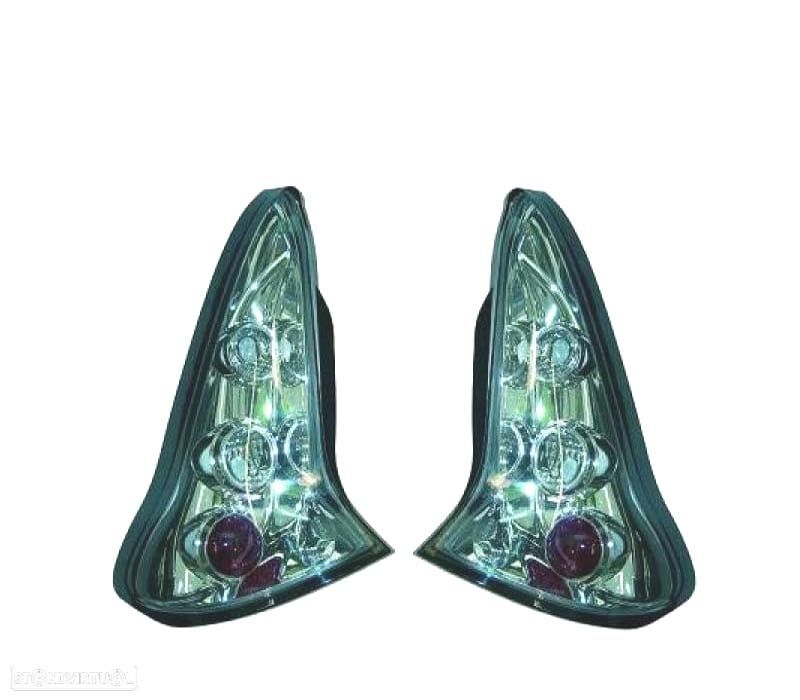 FAROLINS TRASEIROS CITROEN C4 04-09 LOOK LEXUS CROMADO - 1