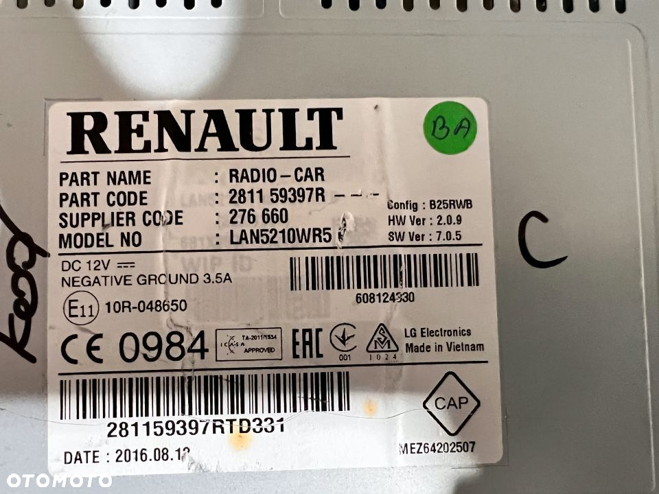 Nawigacja Radio CLIO LAN5210WR5 281159397R - 2