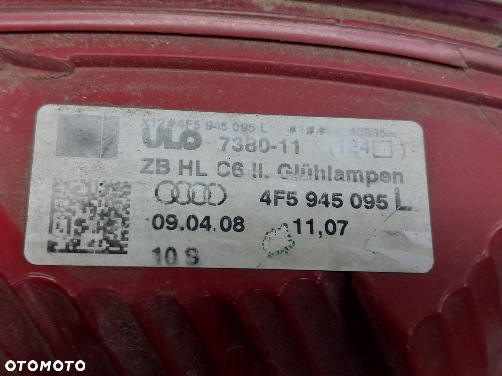 LAMPA LEWY TYŁ + PRAWY TYŁ AUDI A6 C6 SEDAN ZWYKŁE 4F5945095L 4F5945096L - 6