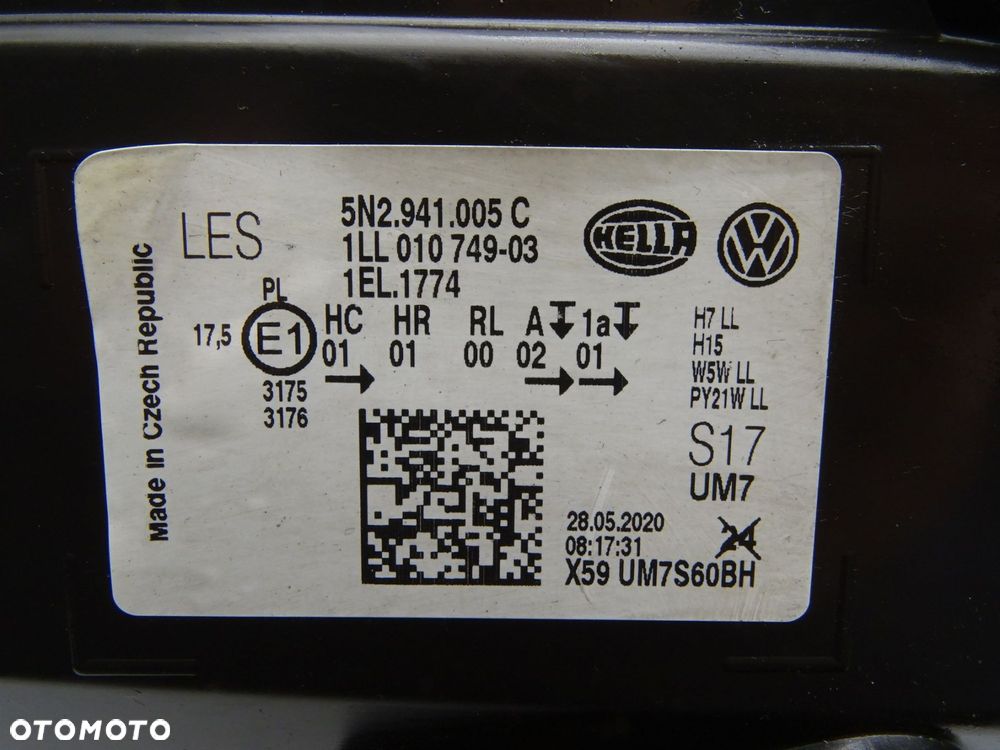 Reflektor lampa lewy lewa przód przednia 5n2941005c vw tiguan i 5n lift - 8