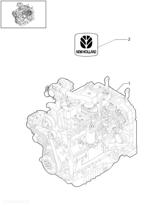New Holland T6010 Regenerowany silnik zamienny 87318765EX - 1
