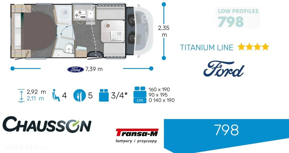 Ford KAMPER CHAUSSON 798 TITANIUM LINE 165KM AUTOMAT NOWY! - 3
