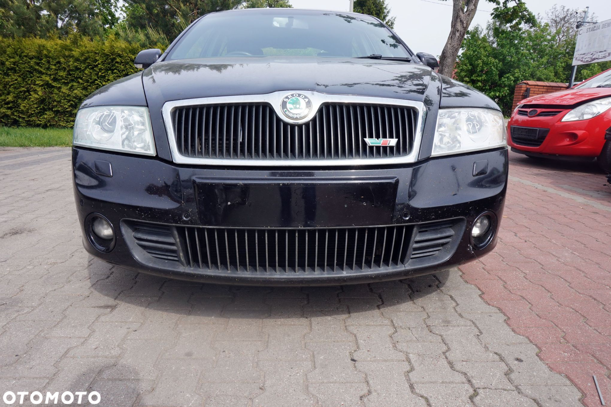 MASKA ZDERZAK BŁOTNIKI LAMPY OCTAVIA II RS 1Z3 9910  SKODA 2004-2008 CZARNY PRZÓD KOMPLETNY - 5