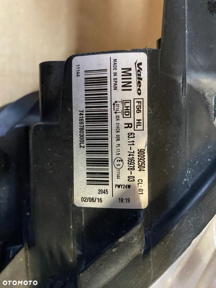 lampa mini cooper F56 full led prawa eu cała - 3