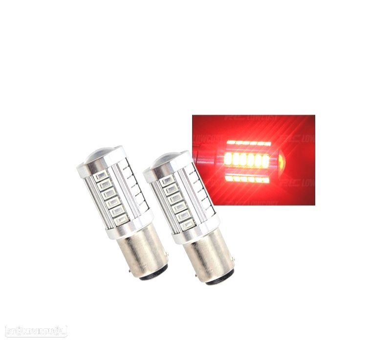 2 LÂMPADAS LED VERMELHAS BA15S PARA LUZ DE TRAVÃO - 1