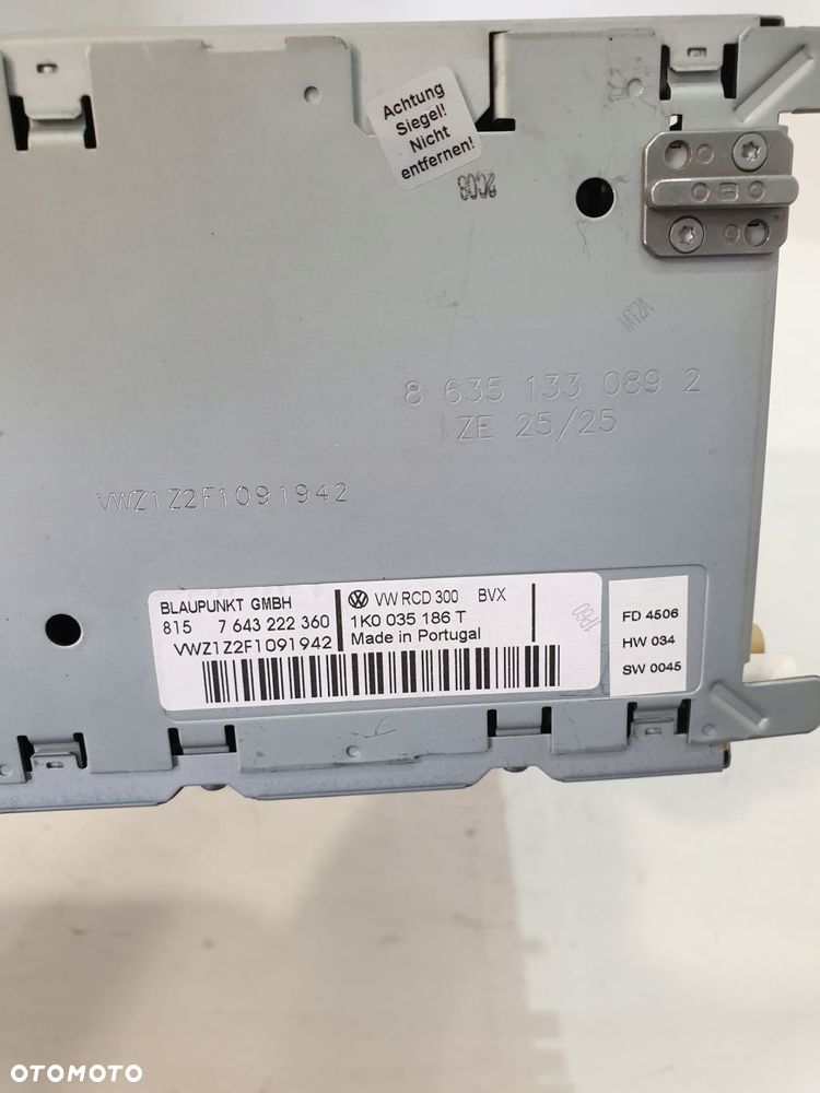 radioodtwarzacz mp3 rcd 300 1k0035186t golf v 1k 1.9tdi - 11