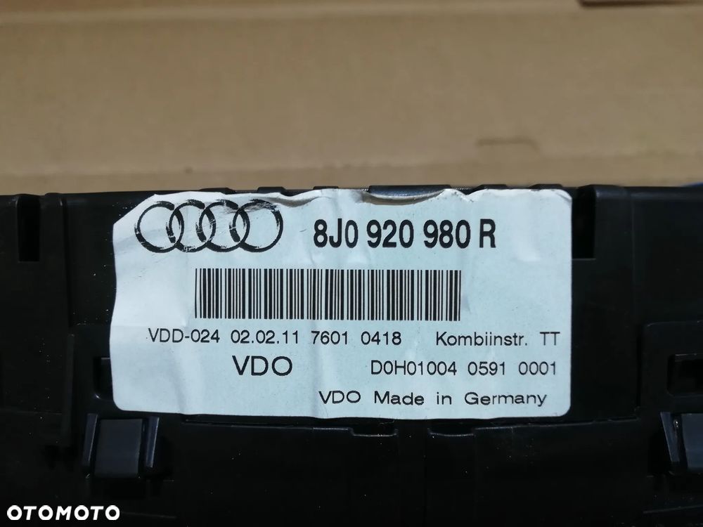 LICZNIK ZEGARY AUDI TT 8J DIESEL TDI ANGLIK 8J0920980R - 3