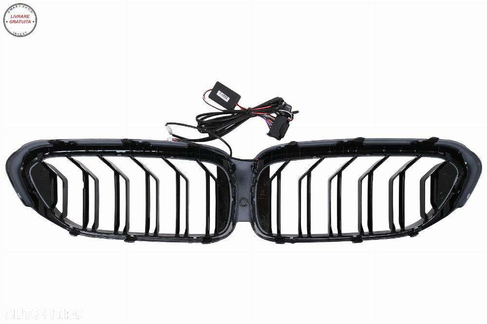 Grile Centrale cu LED BMW Seria 5 G30 G31 (2017-2019) Negru Lucios- livrare gratuita - 6