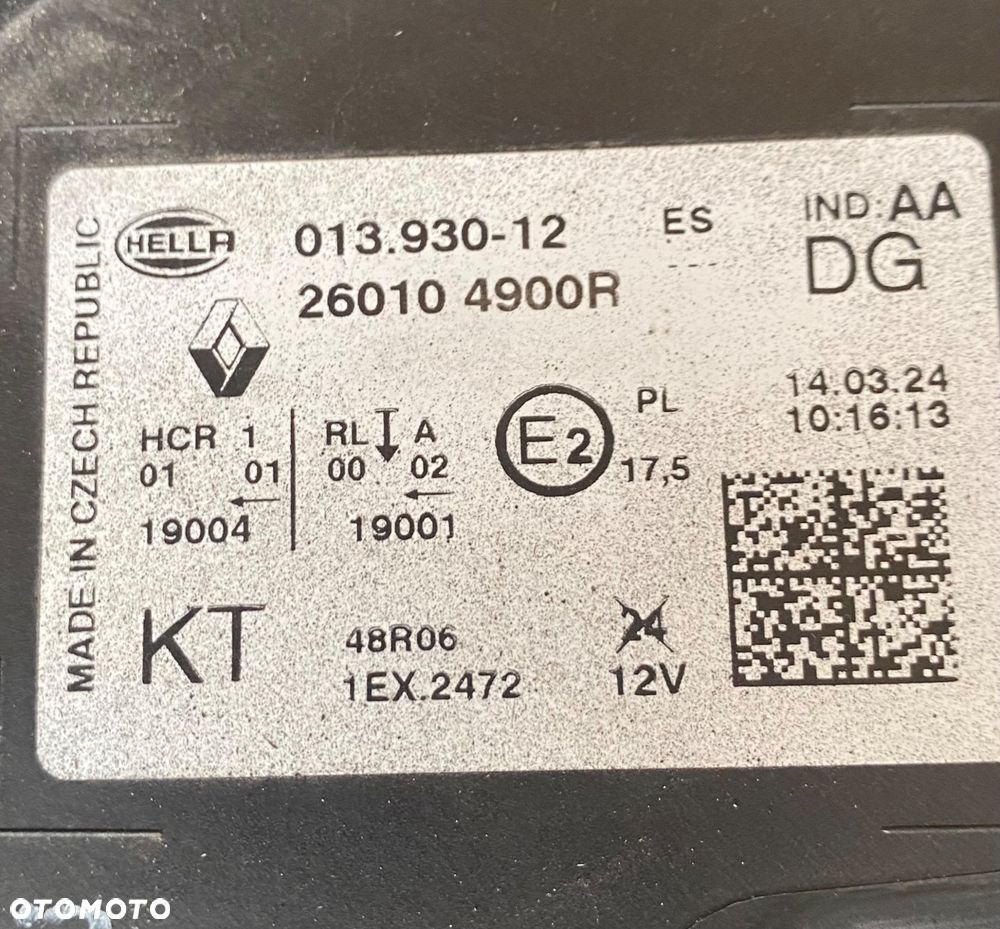 RENAULT CAPTUR 2 II  24r Kompletna LAMPA PRZEDNIA PRAWA REFLEKTOR PRAWY PRZÓD FULL LED  LEDOWY  EUROPA FULLLED 260104900R  Wwa - 14